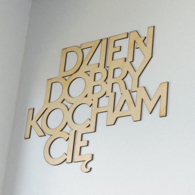 Napisy na ścianę Dzień dobry kocham Cię