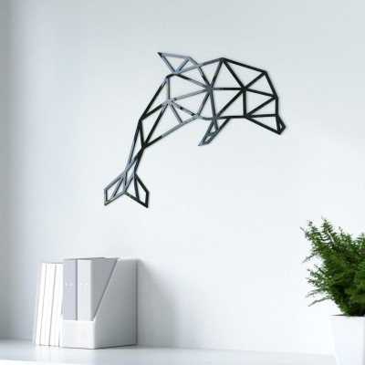 Delfin Geometryczna dekoracja na ścianę 