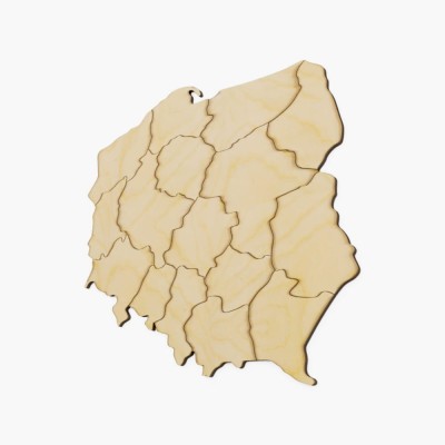 Mapa Polski 3D - duże puzzle województwa 