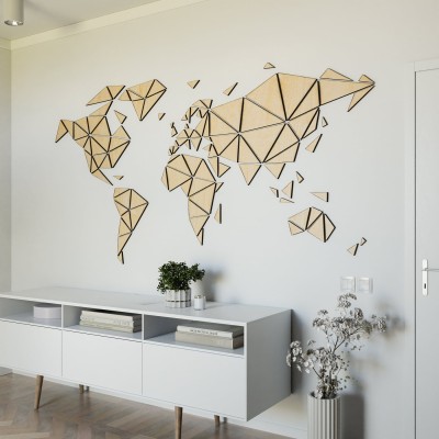 Mapa świata 3D na ścianę Trójkąty