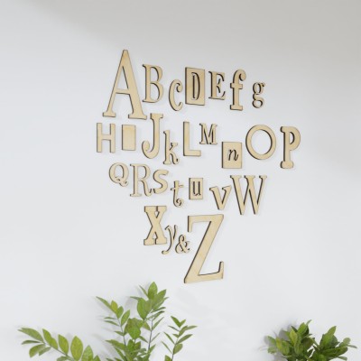 Alfabet kompozycja liter na ścianę