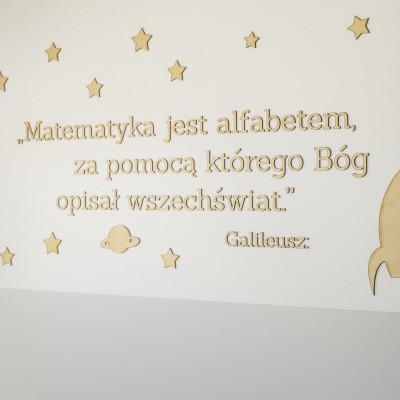 Napis na korytarz Matematyka jest alfabetem