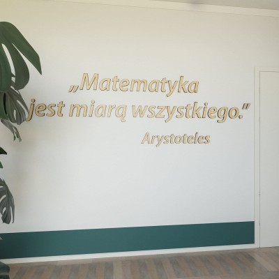 Napis ścienny Matematyka jest miarą wszystkiego