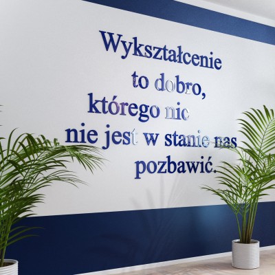 Litery 3d na ścianę - wykształcenie to dobro