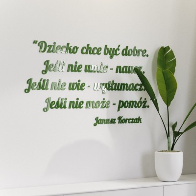 Napisy 3d - J. Korczak Dziecko chce być dobre