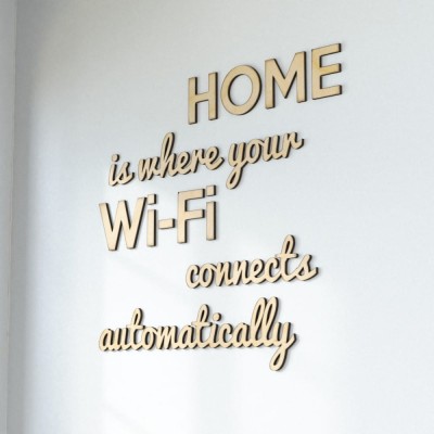 Napisy na ścianę HOME is where your Wi-Fi connects