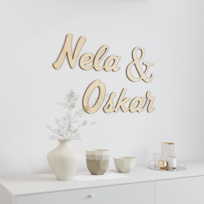 Imiona 3D na ścianę na zamówienie (niepołączone)