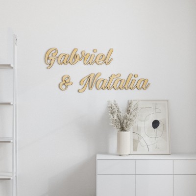 Imiona 3D na ścianę na zamówienie (niepołączone)