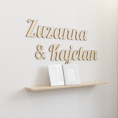 Imiona 3D na ścianę na zamówienie (niepołączone)