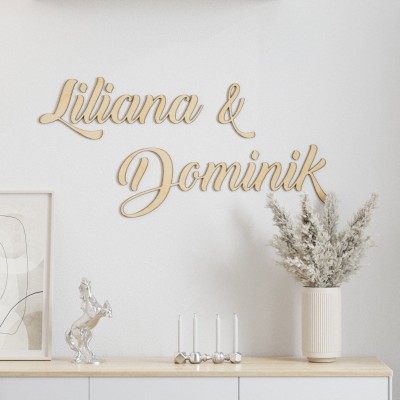 Imiona 3D na ścianę na zamówienie (niepołączone)