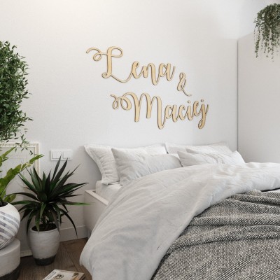 Imiona 3D na ścianę na zamówienie (niepołączone)