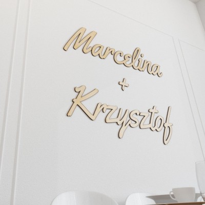 Imiona 3D na ścianę na zamówienie (niepołączone)