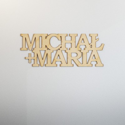 Imiona 3D na ścianę na zamówienie (połączone)