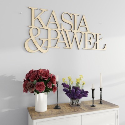 Imiona 3D na ścianę na zamówienie (połączone)