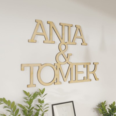 Imiona 3D na ścianę na zamówienie (połączone)