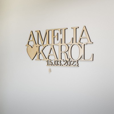 Imiona 3D na ścianę na zamówienie (połączone)