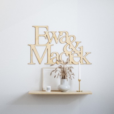 Imiona 3D na ścianę na zamówienie (połączone)