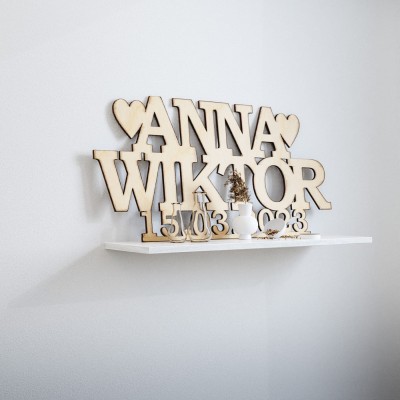 Imiona 3D na ścianę na zamówienie (połączone)