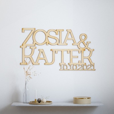 Imiona 3D na ścianę na zamówienie (połączone)