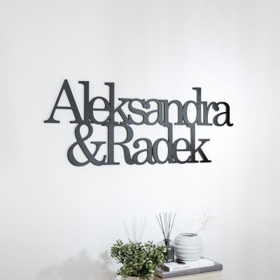 Imiona 3D na ścianę na zamówienie (połączone)