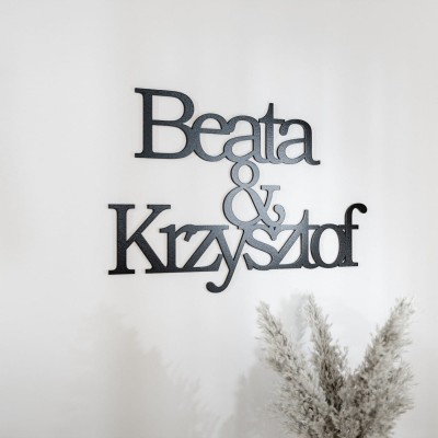 Imiona 3D na ścianę na zamówienie (połączone)