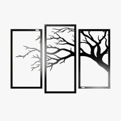Tryptyk - trzy panele ażurowe drzewo
