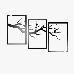 Tryptyk ażurowy gałęzie drzewa