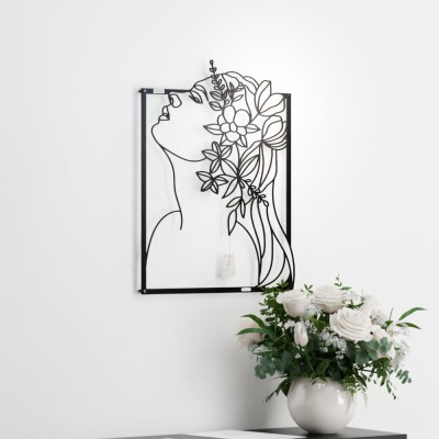 Panel dekoracyjny ażurowy kobieta z kwiatami