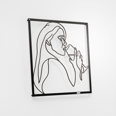 Panel dekoracyjny ażurowy kobieta z winem