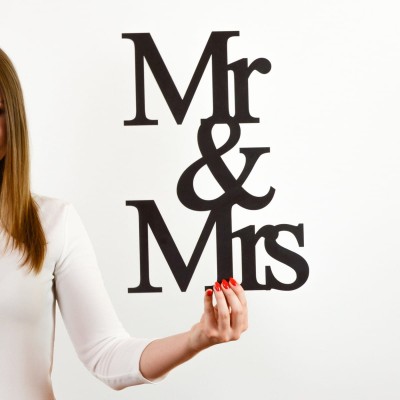 Napis na ścianę 3d Mr & Mrs