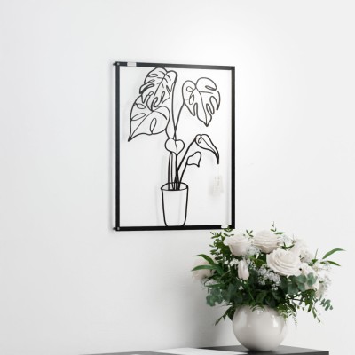 Panel ażurowy dekoracja ściany doniczka z kwiatem