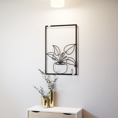 Panel ozdobny ażurowy doniczka z rośliną