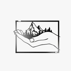 Panel ażurowy dekoracyjny góry na dłoni