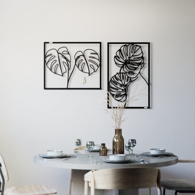 Dekoracja - zestaw paneli ażurowych liście monstery