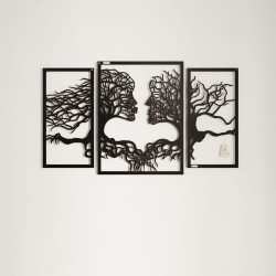 Trzy panele ażurowe drzewo zakochani
