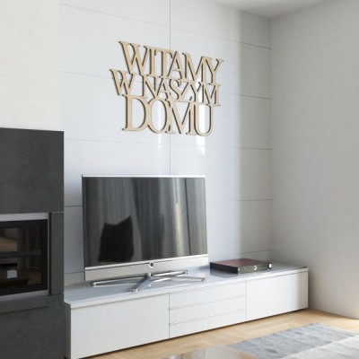 Napis ścienny Witamy w naszym domu