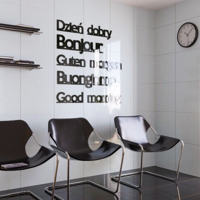 Napisy na ścianę Dzień dobry Good morning