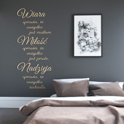 Napisy na ścianę Wiara Miłość Nadzieja