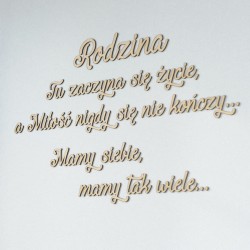 Napisy na ścianę Rodzina tu zaczyna się życie