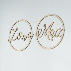 Napisy w obręczy Mąż Żona - zestaw dwóch kół