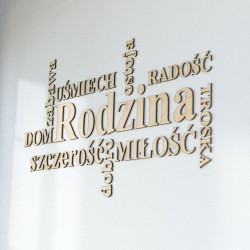 Litery na ścianę Rodzina dom szczerość