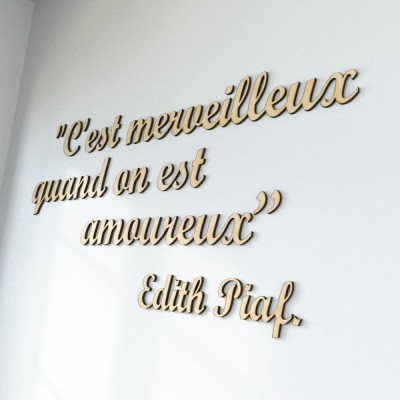 Napisy na ścianę cytat piosenki Edith Piaf