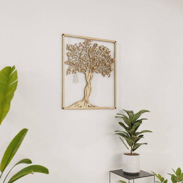 Panel ażurowy 3d Drzewo Życia 3000924 na ścianie z płyty meblowej