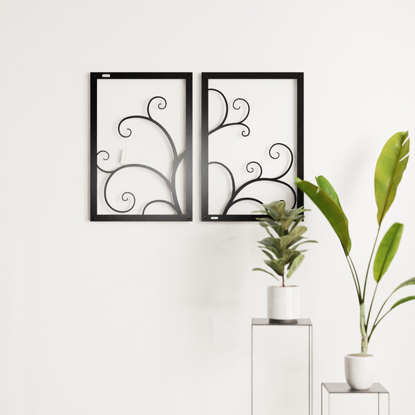 3000927 pięknie wycięte laserem Panel ażurowy 3d Dyptyk Zawijasy  z drewnianej płyty