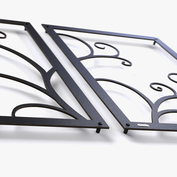 Panel ażurowy 3d Dyptyk Zawijasy 3000927 z czarnej matowej płyty