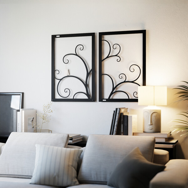 3000927 pięknie wycięte laserem Panel ażurowy 3d Dyptyk Zawijasy  zdjęcie 6