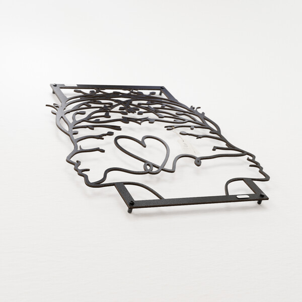 3000934 pięknie wycięte laserem Panel ażurowy 3d głowy i serce  z czarnej płyty