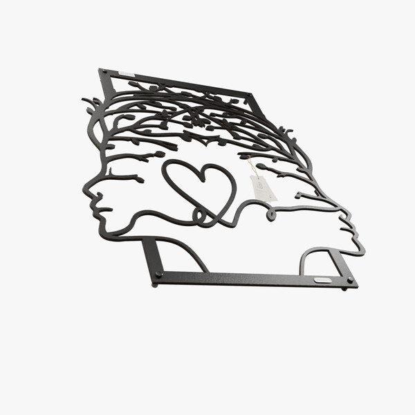 dekoracja na ścianę Panel ażurowy 3d głowy i serce 3000934 czarna hdf