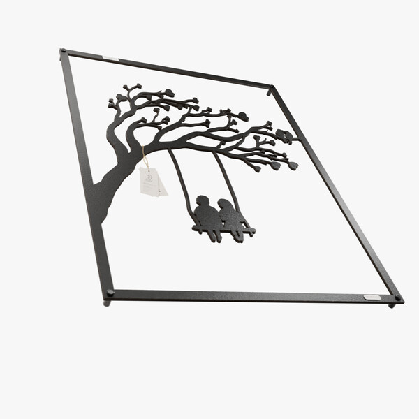 dekoracja na ścianę Panel ażurowy 3d huśtawka 3000936 czarna hdf