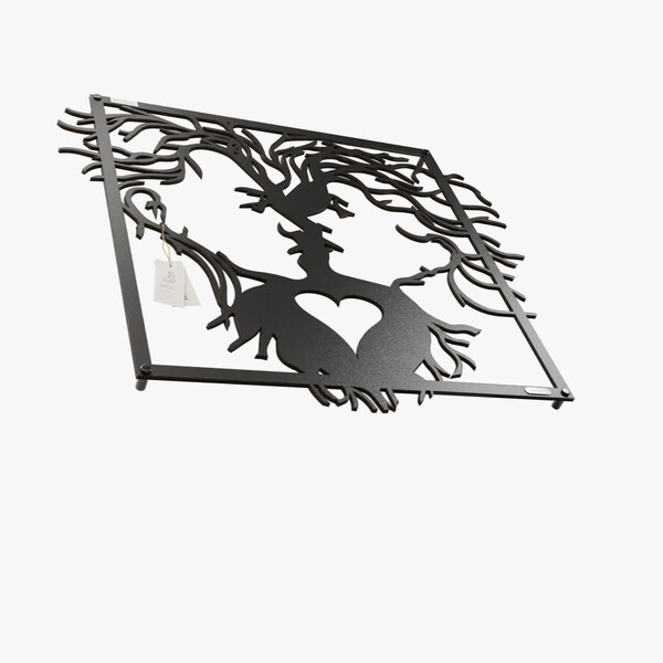 dekoracja na ścianę Panel ażurowy 3d twarze 3000938 czarna hdf